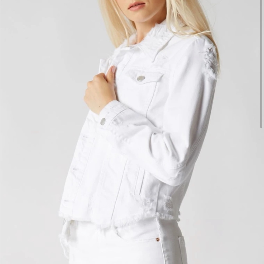 BLANKNYC White Ripped Jean Jacket